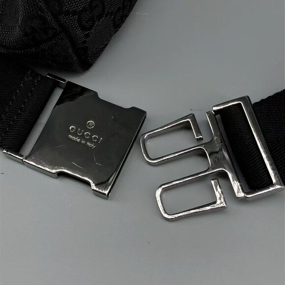 Authentic Gucci Black Canvas Belt Bag - Picture 11 of 14